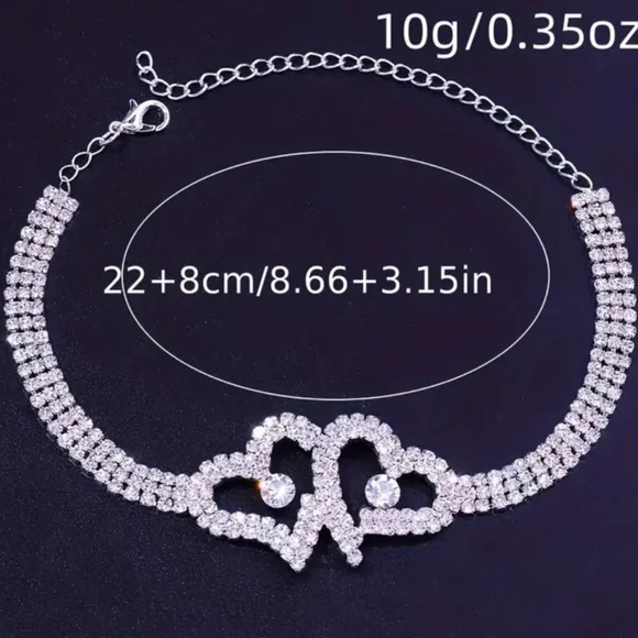 🔥Dazzling Heart~shaped Bling Anklet~New in package - Picture 4 of 6